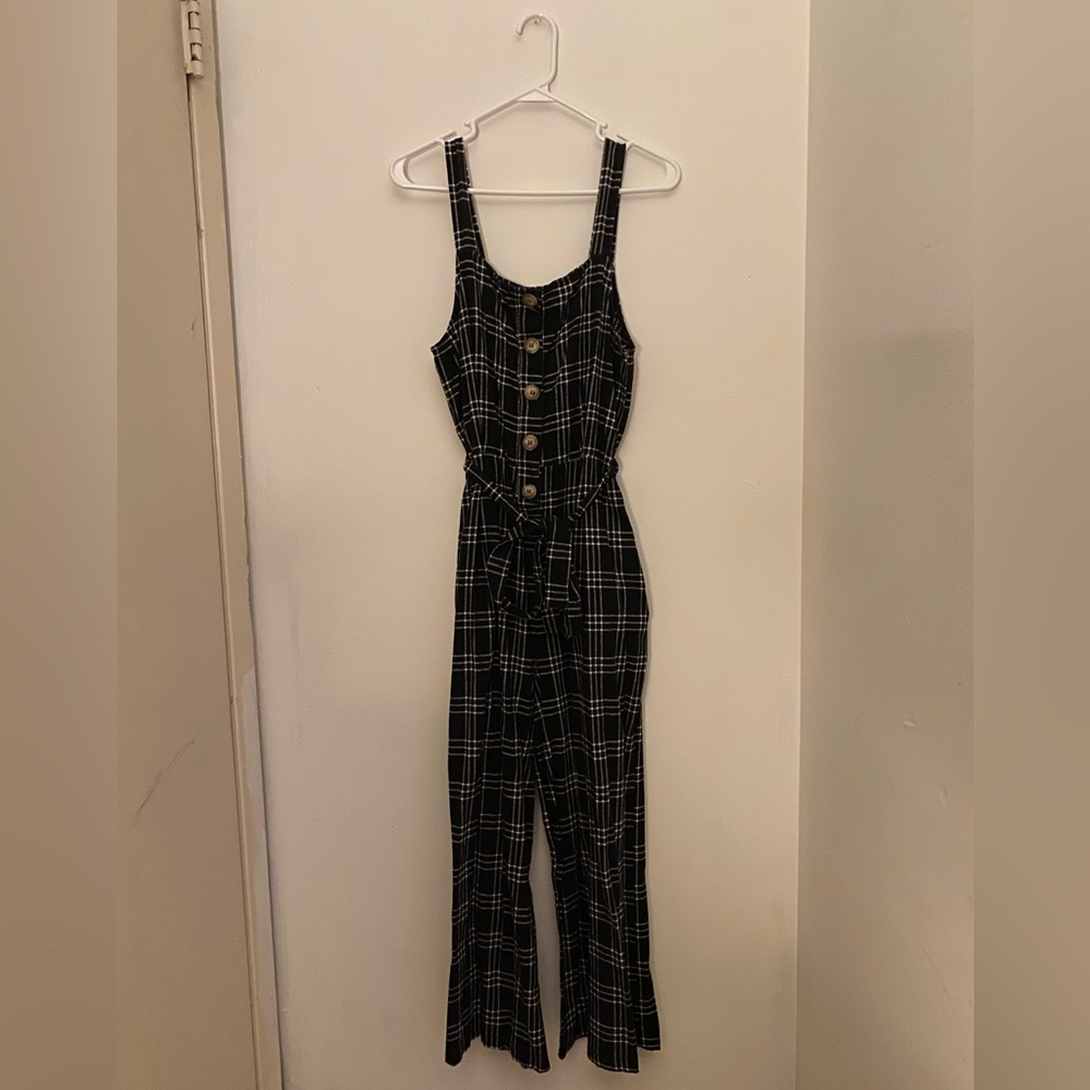 Size L American Eagle Plaid Tank Top Jumpsuit/Romper